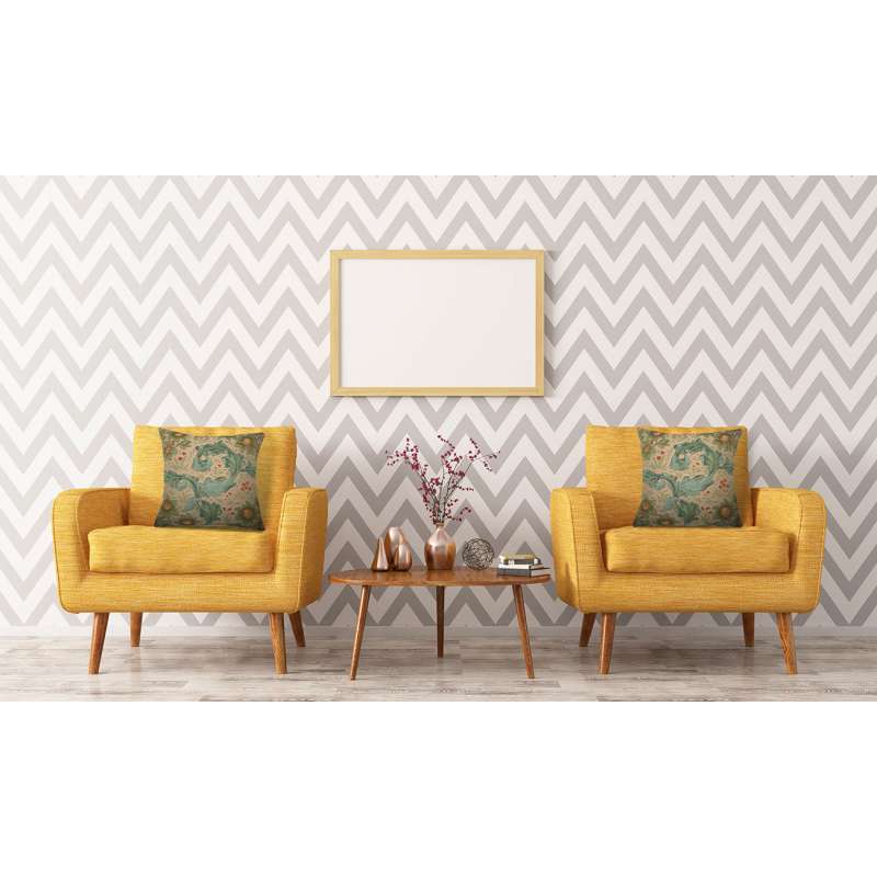 ARABESQUES W/ORANGE TREE LIGHT FRENCH TAPESTRY CUSHION